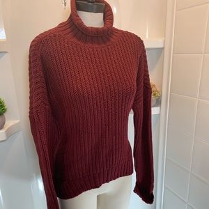 Express Wine Mock Neck Sweater‎